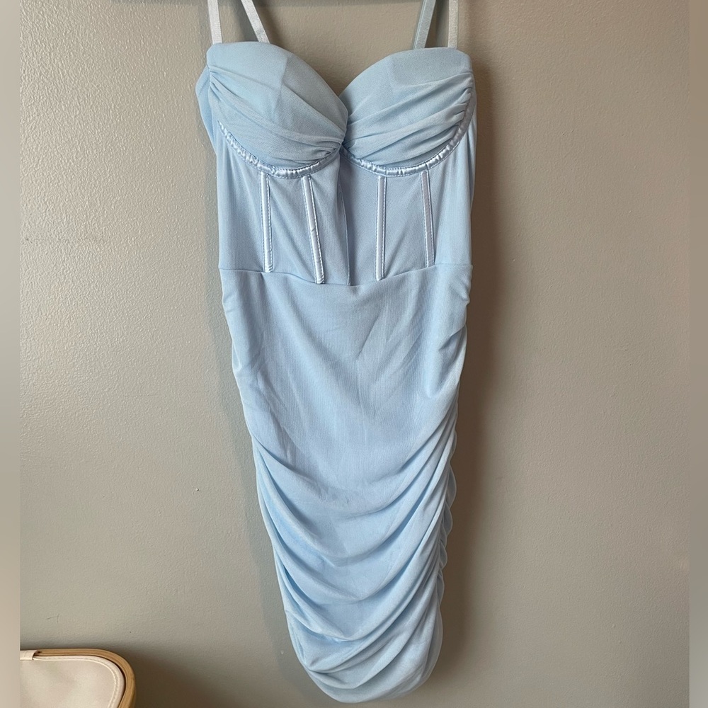 Blue mini dress
